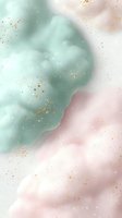 Soft mint green and blush pink abstract watercolor background with gold glitter splatter effect creates dreamy, ethereal atmosphere for luxury designs.