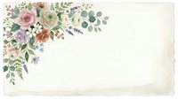 Vintage floral corner arrangement with roses, lavender, and eucalyptus on cream background, isolated for invitations and stationery design.