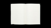 Open hardcover notebook with blank pages, isolated on transparent background. Ready for t-shirt design, clipart, stickers, print on demand, and sublimation projects.