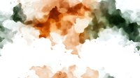 Ethereal watercolor splash in earth tones creates organic flowing shapes on white background, featuring soft green and warm terracotta hues. Abstract art for modern decor.
