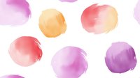 Watercolor paint splotches in pink, purple, and yellow tones on white background. Isolated design elements suitable for backgrounds, textiles, and creative projects.