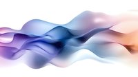 Flowing abstract waves in soft pastel colors of purple, blue, and peach create gentle motion against white background, suitable for modern business designs and presentations.