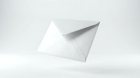 White envelope isolated on white background, open with letter inside, suitable for mail, correspondence, business communication, and design mockups.