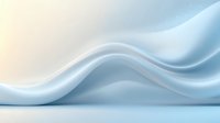 Soft flowing waves of light blue and white fabric create gentle curves against neutral background, suggesting movement and elegance in minimalist style.