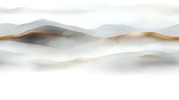 Minimalist mountain landscape in neutral tones with rolling hills and misty fog creating layered effect on white background, suitable for wall art and modern decor.