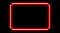 Glowing red neon rectangular frame on black background, isolated and ready for design use on signage, posters, social media graphics, and digital marketing materials.