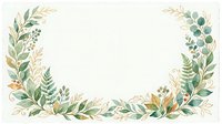 Watercolor botanical wreath with green foliage, ferns, and golden flowers on isolated white background, ready for wedding invitations, greeting cards, and design projects.