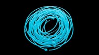 Bright cyan blue tangled rope coil isolated on transparent background, ready for stickers, t-shirt design, print on demand, clipart, and sublimation projects.