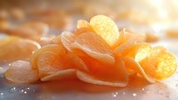 Fresh mandarin orange segments and peeled citrus slices arranged in soft focus with natural light creating a bright, appetizing composition for food photography.
