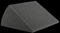 Dark gray foam wedge cushion isolated on transparent background, ready for design use in product mockups, print-on-demand items, sublimation projects, and digital compositions.
