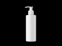 White pump bottle isolated on transparent background, ready for cosmetic, skincare, and cleaning product design use on t-shirts, stickers, and print-on-demand items.