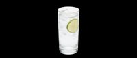 Sparkling water with ice and lime slice in a tall glass, isolated on transparent background. Ready for menu design, stickers, t-shirt design, and print on demand use.