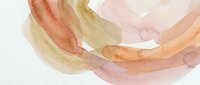 Abstract watercolor brushstrokes in warm earth tones creating flowing organic shapes on white background for modern artistic design projects.