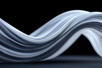 Elegant flowing white smoke waves create dynamic abstract curves against dark background, soft focus effect adds dreamy atmospheric movement for artistic designs.