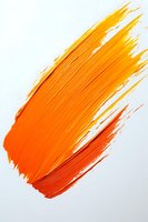 Orange and yellow paint brush stroke on white background isolated for creative design projects and artistic compositions.