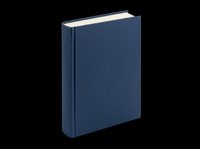 Navy blue hardcover book isolated on transparent background, ready for stickers, clipart, t-shirt design, print on demand, and sublimation projects.