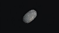 Golden fingerprint with curved lines on black background for security and identity verification applications.