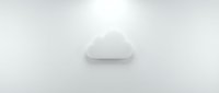 White cloud icon floating on clean minimal gray background for technology and computing applications.