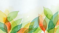 Watercolor leaves border with vibrant green orange yellow foliage creating organic botanical frame on light background for natural design projects.