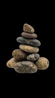 Stacked zen river stones isolated on transparent background, ready for wellness, spa, meditation clipart, t-shirt design, stickers, and print on demand use.