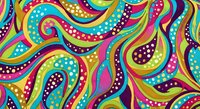 Vibrant paisley pattern with colorful swirls and dots on seamless background. Decorative ornamental design for textile, wallpaper and creative projects.