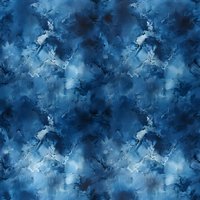 Seamless abstract watercolor pattern in deep ocean blue tones with swirling marble effects and cloudy textures. Pattern repeats perfectly for continuous surface design.