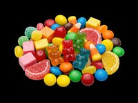 Colorful assortment of gummy candies and sour sweets isolated on transparent background, ready for clipart, t-shirt design, stickers, and print-on-demand products.