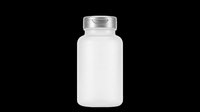 Frosted glass bottle with silver metal cap isolated on transparent background, ready for product design, packaging mockups, sublimation, print-on-demand, and commercial applications.