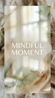 Mindful moment watercolor card with soft earth tones and natural textures for wellness branding, meditation apps, and inspirational social media content.