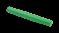 Green foam roller isolated on transparent background, ready for fitness design use on t-shirts, clipart, stickers, and print-on-demand products.