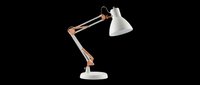 Adjustable desk lamp with copper joints and white shade, isolated on transparent background. Great for interior design clipart, print on demand, stickers, and t-shirt design.