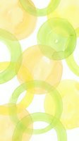 Watercolor circles in yellow and green tones creating abstract geometric pattern on white background for modern design projects and creative artwork.