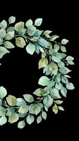 Watercolor eucalyptus wreath isolated on transparent background, ready for stickers, wedding invitations, t-shirt design, sublimation, and print on demand.