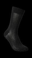 Black crew sock isolated on transparent background, ready for e-commerce, apparel design, print-on-demand products, and digital merchandising applications.