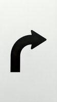 Black curved arrow pointing right isolated on white background for graphic design and user interface elements.