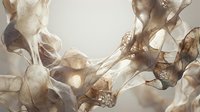 Translucent organic forms flowing and intertwining in soft neutral tones, creating an abstract composition with ethereal movement and delicate light play throughout.
