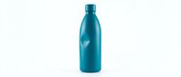 Turquoise stainless steel water bottle isolated on white background for eco-friendly hydration and sustainable lifestyle branding.