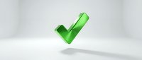 Green checkmark symbol floating on white background, representing approval, success, validation, and confirmation for web design, applications, and marketing materials.