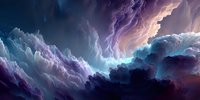 Dramatic storm clouds with purple and blue hues creating atmospheric sky scene for weather and nature backgrounds.
