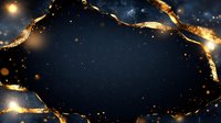 Luxurious dark background with glowing golden cracks and light particles creating elegant frame border. Abstract design for luxury branding and premium packaging.