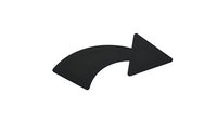 Curved black arrow pointing right, isolated on white background, suitable for web design, user interface, and directional graphics.