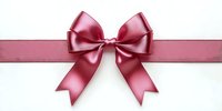 Pink satin ribbon bow on white background isolated for gift wrapping, greeting cards, wedding invitations and holiday decorations.