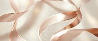 Elegant rose gold satin ribbons flowing gracefully with delicate sparkles, perfect for luxury gift wrapping, wedding decorations and festive celebrations.