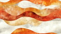 Abstract wavy pattern in warm orange and white tones with watercolor texture effect creates dynamic flowing movement across horizontal composition.