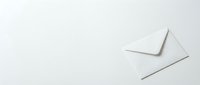 White paper envelope on a clean light background with copy space, perfect for mail, correspondence, and communication concepts.