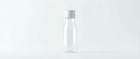 Clear plastic water bottle with white cap isolated on white background for product mockup and packaging design.