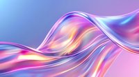 Vibrant holographic waves with flowing gradient colors in pink, purple, and blue create dynamic motion effect on abstract background. Modern design element.