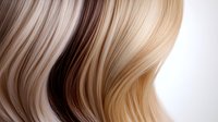 Smooth flowing waves of blonde and brown hair strands creating elegant natural highlights and lowlights pattern against white background, isolated for beauty and salon designs.