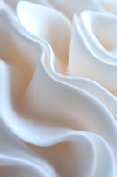 Soft white waves of cream create gentle curves and flowing lines against subtle beige background, macro photography highlighting smooth texture and delicate shadows.