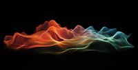 Abstract flowing wave with vibrant rainbow gradient colors on black background for modern digital art and creative design projects.